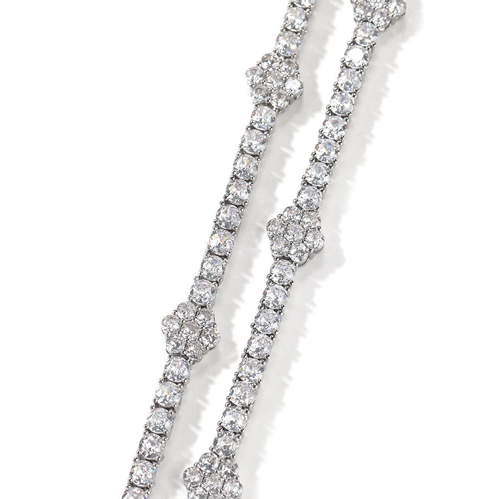 Crystal Cluster Tennis Bracelet