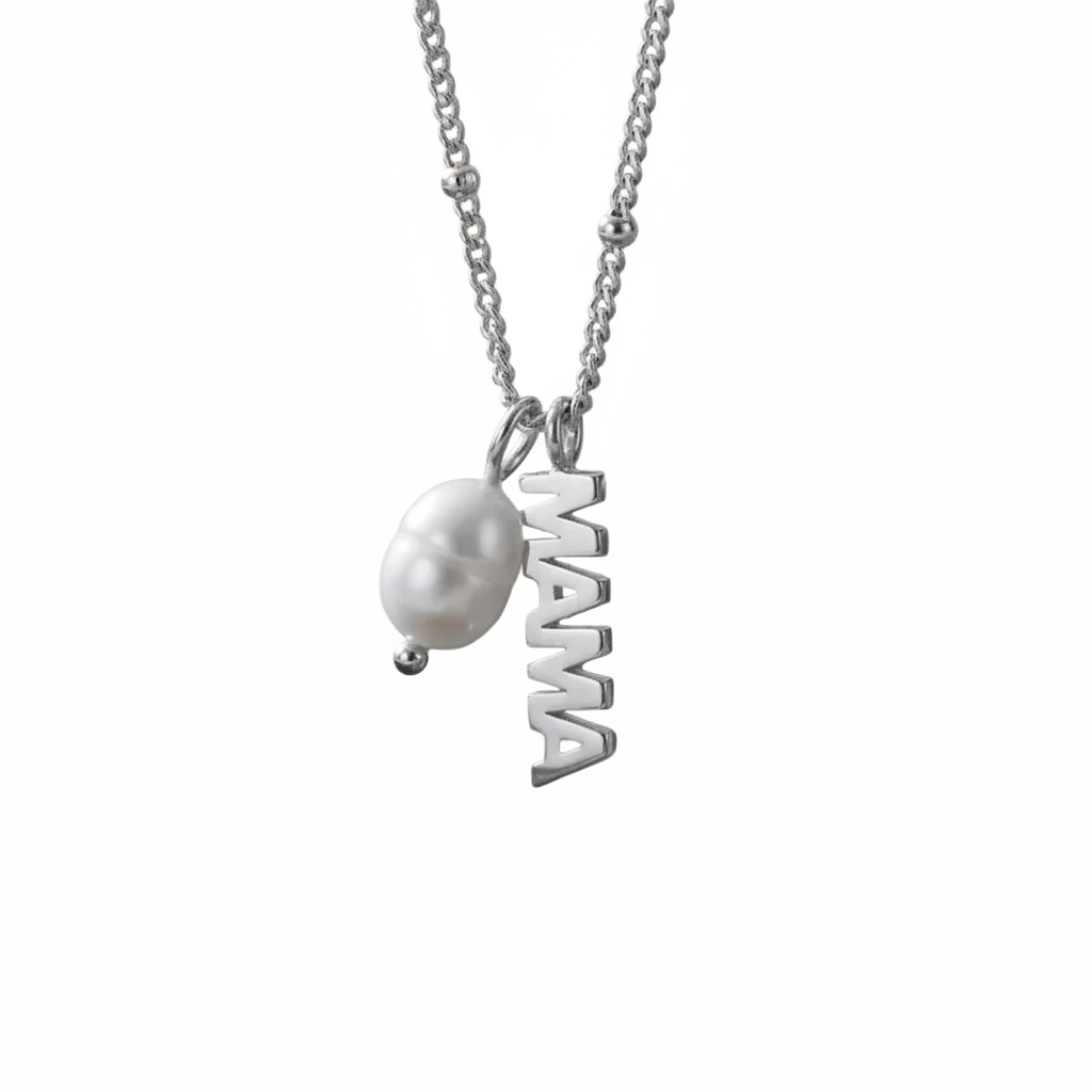 MAMA Pearl Letter Necklace