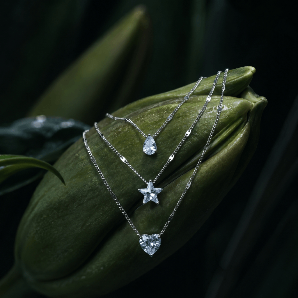 U-Curve Pavé Layered Necklace