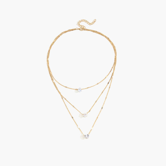 U-Curve Pavé Layered Necklace
