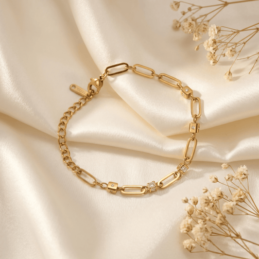Crystal Paperclip Chain Bracelet