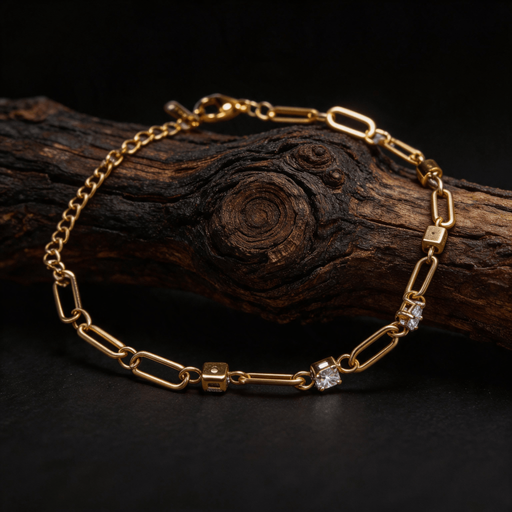 Crystal Paperclip Chain Bracelet