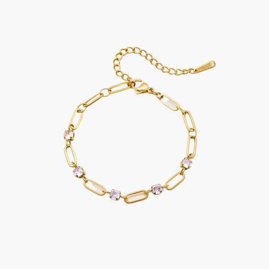 Crystal Paperclip Chain Bracelet