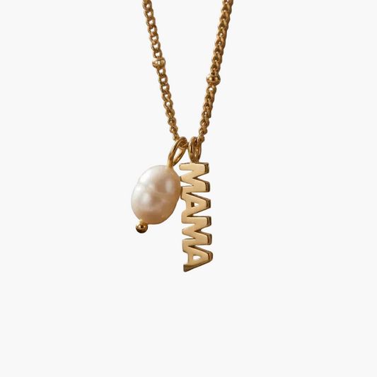 MAMA Pearl Letter Necklace