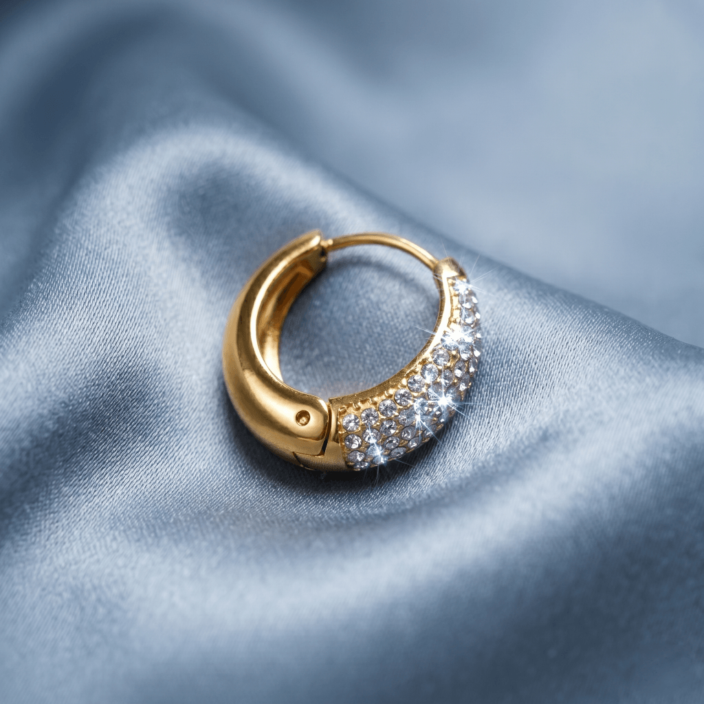 Pavé Dome Hoop Earrings