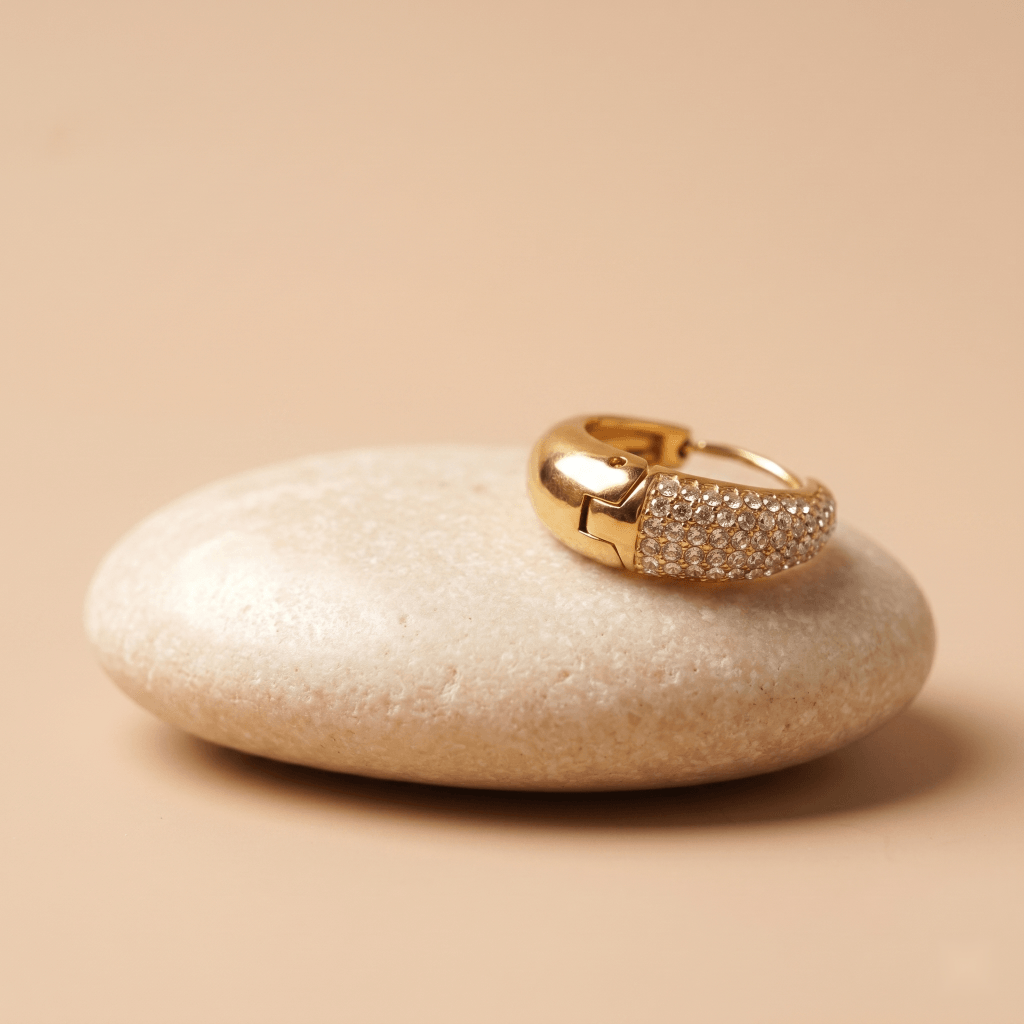 Pavé Dome Hoop Earrings