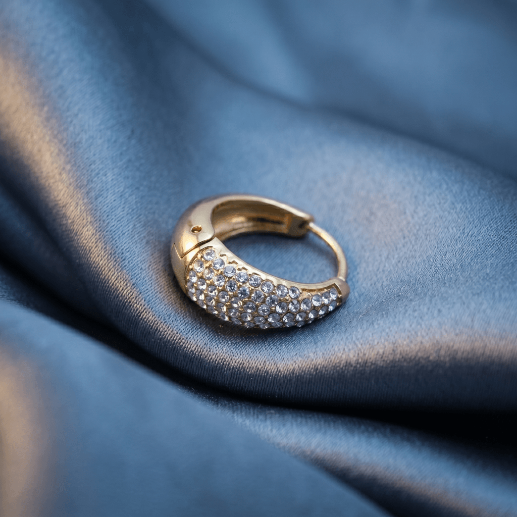 Pavé Dome Hoop Earrings