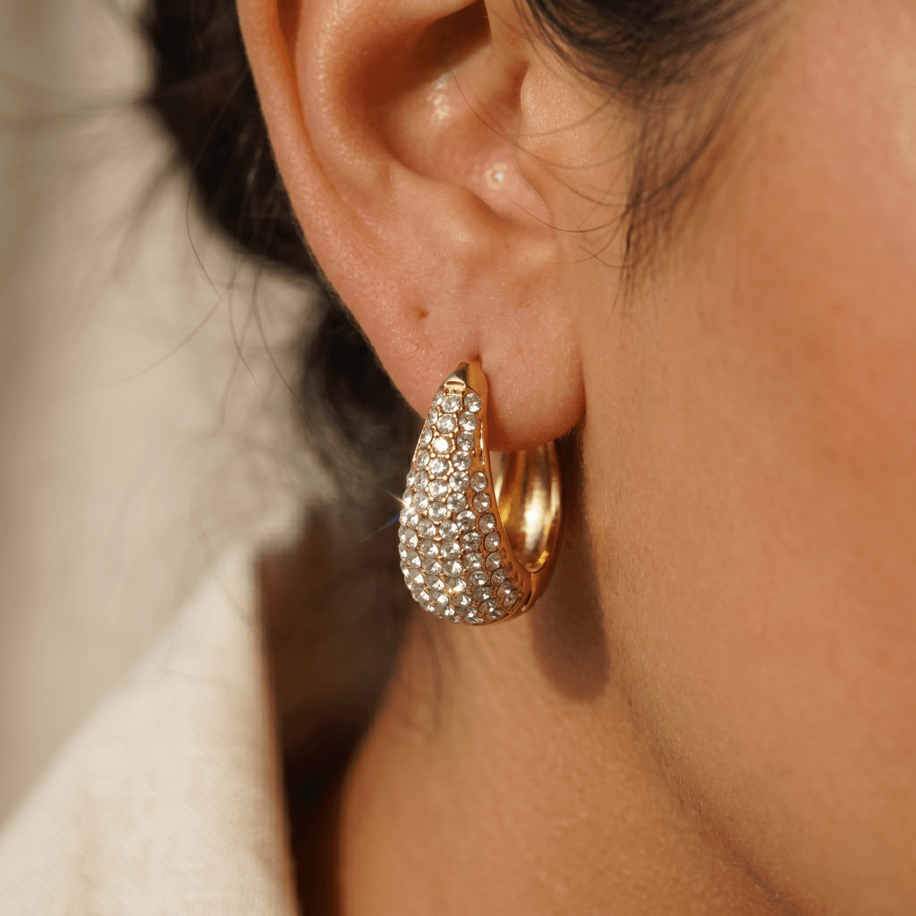 Pavé Dome Hoop Earrings