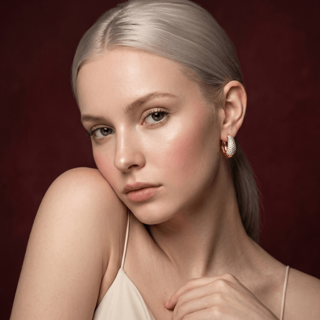 Pavé Dome Hoop Earrings
