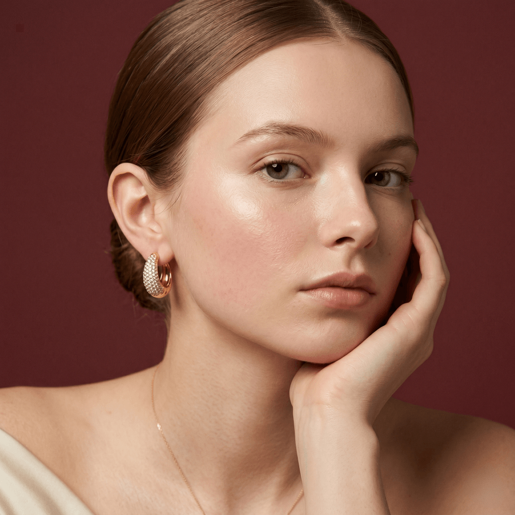 Pavé Dome Hoop Earrings