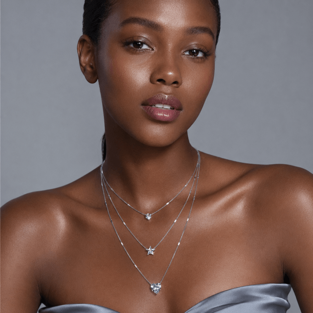 U-Curve Pavé Layered Necklace