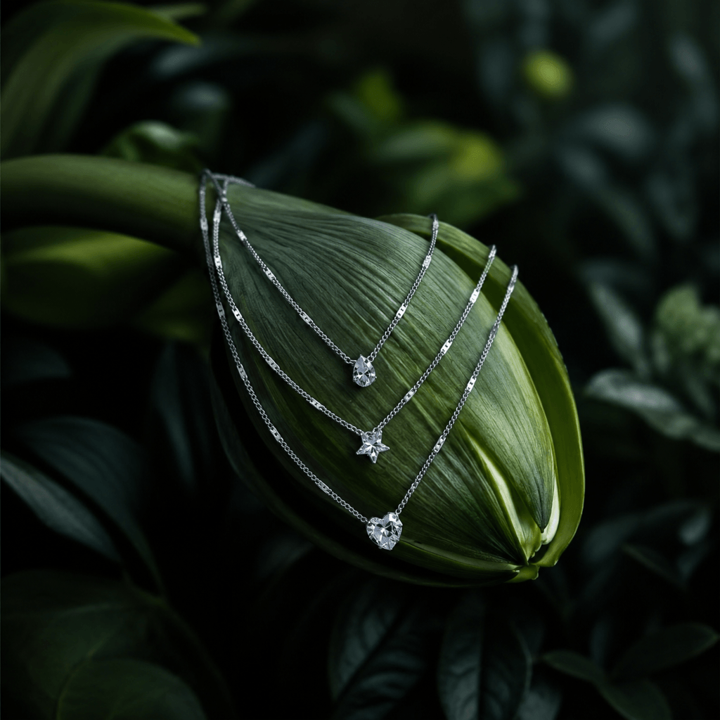 U-Curve Pavé Layered Necklace