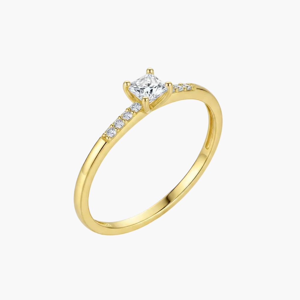 Princess Cut CZ Ring - 3D Rotated View